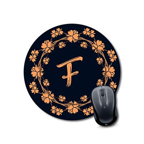 Crafty Worth mouse pad laptop Alphabet F Mouse pad Round Mouse Pad for Laptop/pc (9X9 Inches)