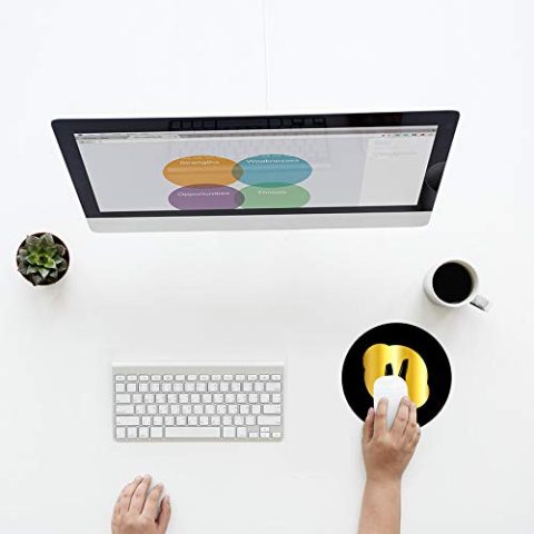 Crafty Worth mouse pad panda Alphabet M Mouse pad Round Mouse Pad for Laptop/pc (9X9 Inches) - alternate view