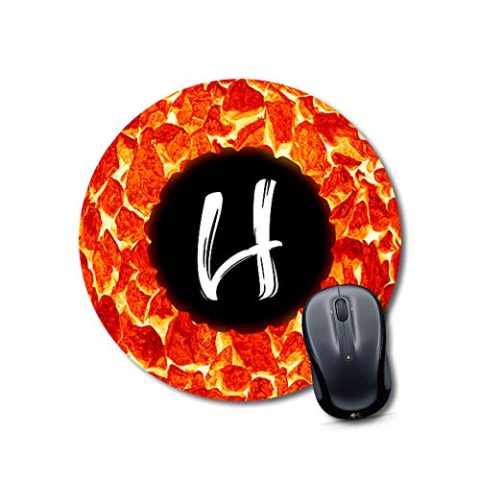 Crafty Worth mouse pad small Alphabet H Mouse pad Round Mouse Pad for Laptop/pc (9X9 Inches)