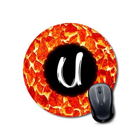 Crafty Worth mouse pad for gaming Alphabet U Mouse pad Round Mouse Pad for Laptop/pc (9X9 Inches)