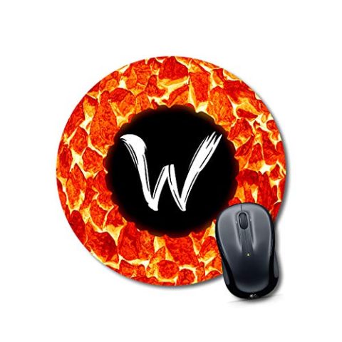 Crafty Worth mouse pad table size Alphabet W Mouse pad Round Mouse Pad for Laptop/pc (9X9 Inches)
