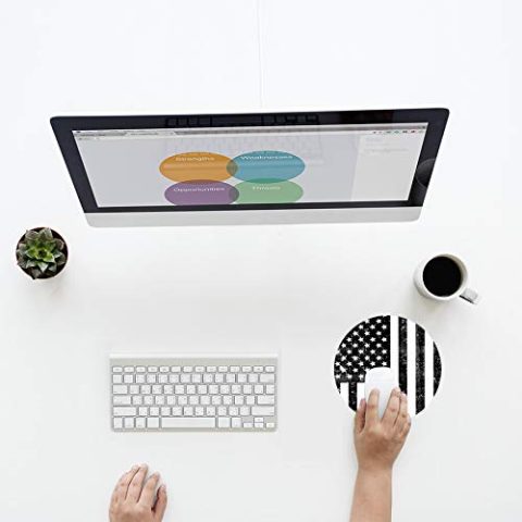 Crafty Worth mouse pad with for gamingrest american flag Mouse pads Round Mouse Pad for Laptop/pc (9X9 Inches) - alternate view