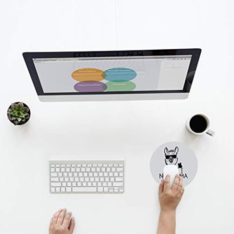 Crafty Worth mouse pad cheap llama Mouse pad for girls Round Mouse Pad for Laptop/pc (9X9 Inches) - alternate view