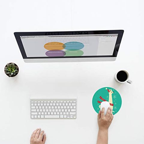 Crafty Worth mouse pad black Mouse pad for girls under 100 Round Mouse Pad for Laptop/pc (9X9 Inches) - alternate view