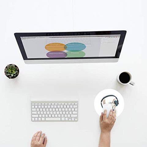 Crafty Worth mouse pad designer Mouse pad for girls under 50 Round Mouse Pad for Laptop/pc (9X9 Inches) - alternate view