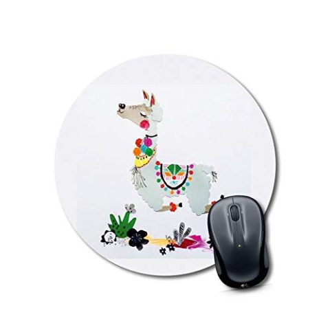 Crafty Worth mouse pad design llama Mouse pad for girls Round Mouse Pad for Laptop/pc (9X9 Inches)