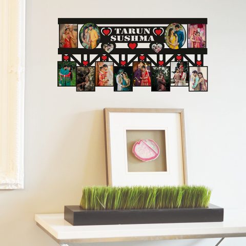 Crafty Worth | customized gifts | customized gifts Customized Photo Frame with photos and Name 12×24 inch - alternate view