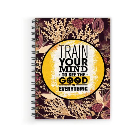 Crafty Worth train your mind Wire Bound Spiral Printed unruled sketch diary for artists Pages :160 (Size :A5)