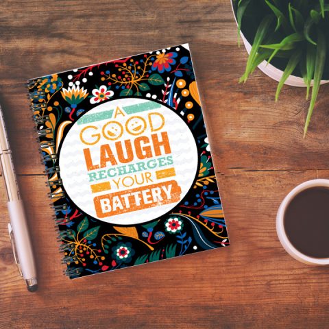 Crafty Worth good laugh recharges Wire Bound Spiral Printed unruled diary for girls stylish Pages :160 (Size :A5) - alternate view