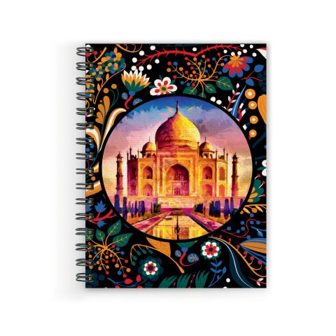 Crafty Worth Taj mahal , Wire Bound Spiral Printed unruled notebook bottle for water Pages :160 (Size :A5)