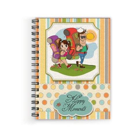 Crafty Worth happy moments Wire Bound Spiral Printed unruled diary for diary writting Pages :160 (Size :A5)