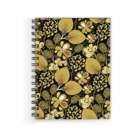 Crafty Worth floral texture , Wire Bound Spiral Printed unruled notebook diary for students Pages :160 (Size :A5)
