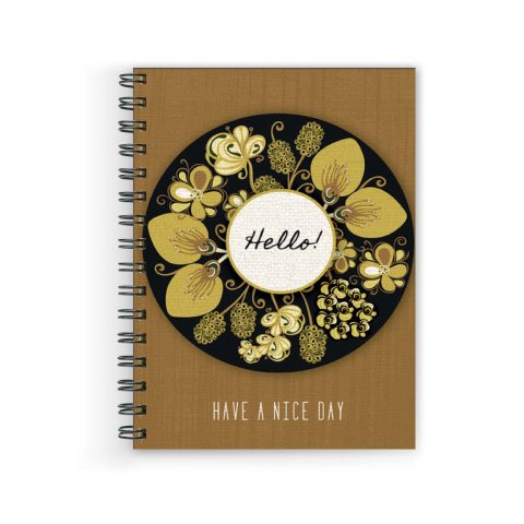Crafty Worth have a nice day , Wire Bound Spiral Printed unruled notebook diary with pen Pages :160 (Size :A5)