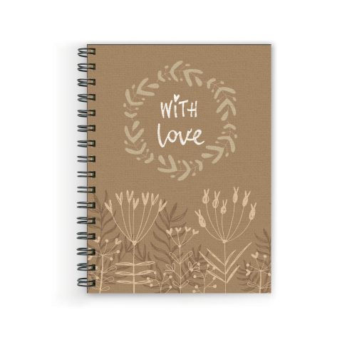 Crafty Worth With love , Wire Bound Spiral Printed unruled note book expense Pages :160 (Size :A5)