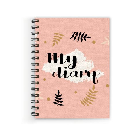 Crafty Worth My diary Wire Bound Spiral Printed unruled diary for college girls Pages :160 (Size :A5)