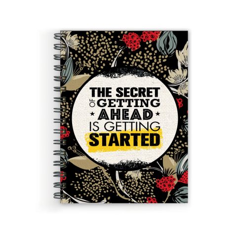 Crafty Worth the secret of getting , Wire Bound Spiral Printed unruled note book holder Pages :160 (Size :A5)