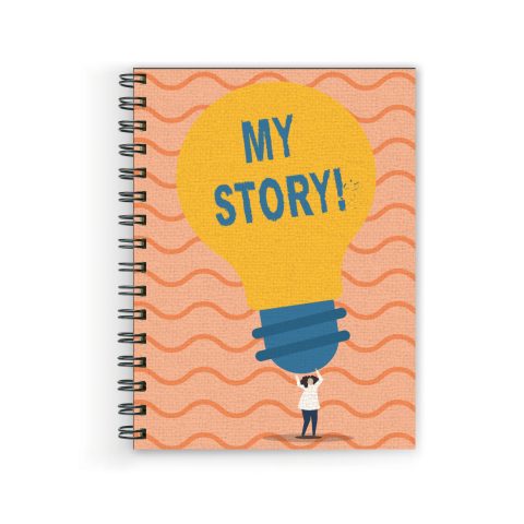 Crafty Worth My story Wire Bound Spiral Printed unruled diary for college Pages :160 (Size :A5)