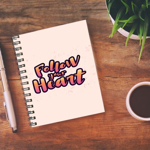 Crafty Worth follow your heart , Wire Bound Spiral Printed unruled notebook A4 size Pages :160 (Size :A5) - alternate view