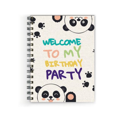 Crafty Worth welcome to my party Wire Bound Spiral Printed unruled diary for husband Pages :160 (Size :A5)