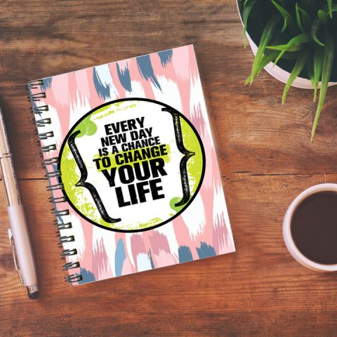 Crafty Worth every new day , Wire Bound Spiral Printed unruled knot book Pages :160 (Size :A5) - alternate view