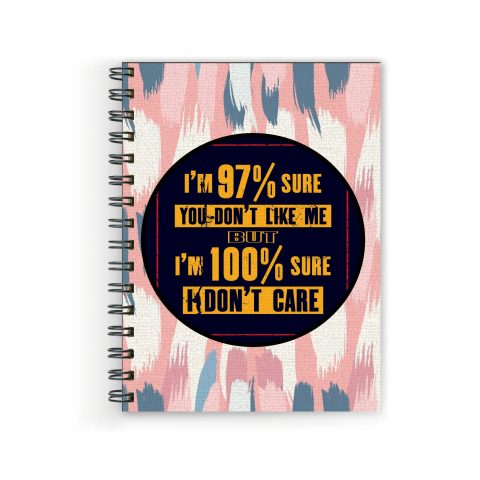 Crafty Worth I’m 97% sure , Wire Bound Spiral Printed unruled youva notebook long book Pages :160 (Size :A5)