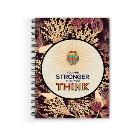 Crafty Worth you are stronger Wire Bound Spiral Printed unruled diary for journaling Pages :160 (Size :A5)