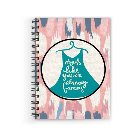 Crafty Worth dress like you are , Wire Bound Spiral Printed unruled notebook measuring weight scale Pages :160 (Size :A5)