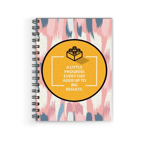 Crafty Worth a little progress , Wire Bound Spiral Printed unruled notebook nicholas sparks Pages :160 (Size :A5)