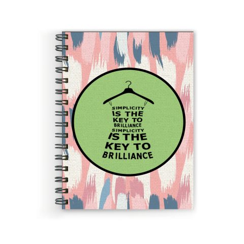 Crafty Worth simplicity is the , Wire Bound Spiral Printed unruled small notebook pocket Pages :160 (Size :A5)