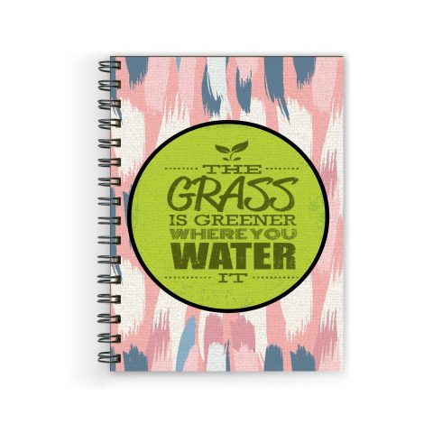 Crafty Worth the grass is , Wire Bound Spiral Printed unruled note book ruled long Pages :160 (Size :A5)