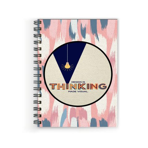 Crafty Worth design is thinking , Wire Bound Spiral Printed unruled note book ragister Pages :160 (Size :A5)