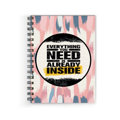 Crafty Worth everything you need Wire Bound Spiral Printed unruled diary for painting Pages :160 (Size :A5)