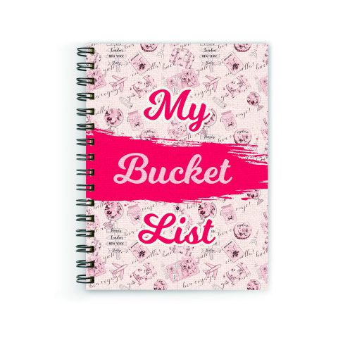 Crafty Worth My Bucket List Wire Bound Spiral Printed unruled diary for poetry Pages :160 (Size :A5)